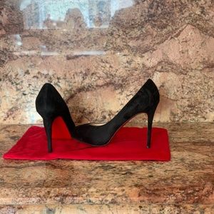 Christian Louboutin Suede Ron Ron 100 Pumps 36.5 Black